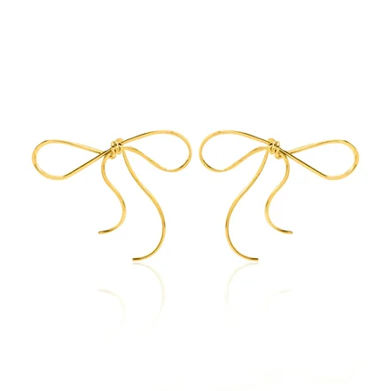 گوشواره طلا ۱۸ عیار مدل پاپیون - طلای هما فروشگاه معتبر آنلاین طلا
