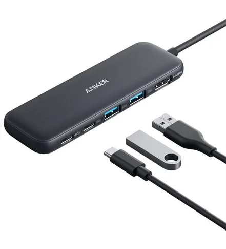هاب 5 پورت انکر 332 با کابل USB-C مدل A8355