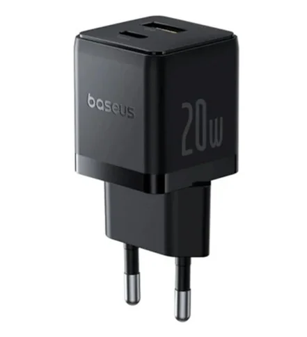 شارژر دیواری 20W باسئوس دو پورت مدل Palm Fast Charger C+U 20W EU