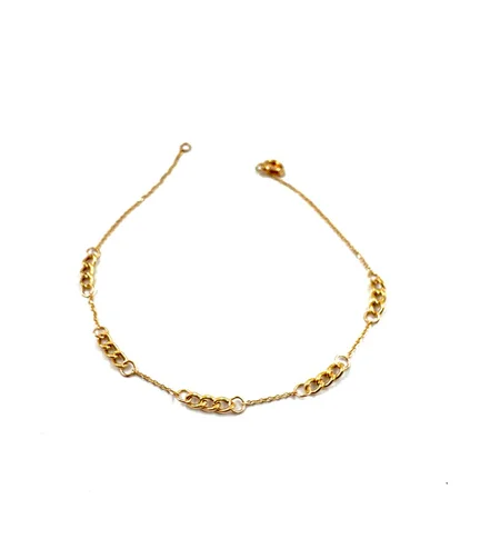 دستبند طلا زنانه 18 عیار زرایران طرح زنجیر کلاسیک گسسته 1.17 گرم