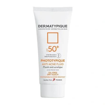 کرم ضدآفتاب بی رنگ درماتیپیک SPF50 پوست چرب و جوش دار