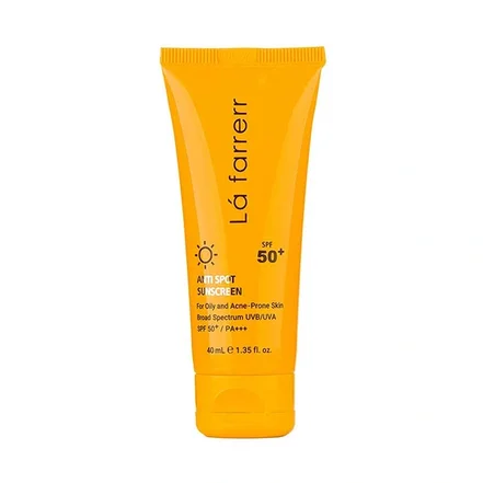 کرم ضد آفتاب ضد لک بی رنگ لافارر SPF50 مناسب پوست چرب