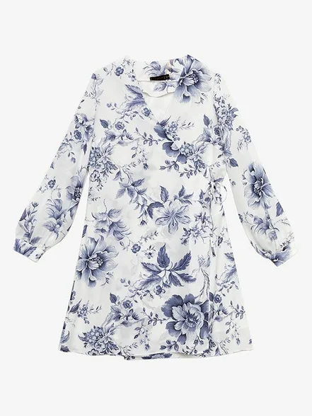 پیراهن زنانه آستین بلند  کرپ حریر مجلسی ملورا بُرنُس