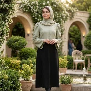 کفتان مدل پریزاد سبز مشکی