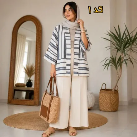 مانتو تابستانه فری سایز پارچه لینن Linen خنک و سبک