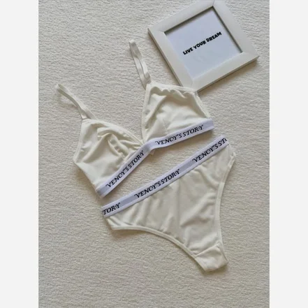 ست لباس زیر نیم تنه و شورت راحتی ونس Vency سفید