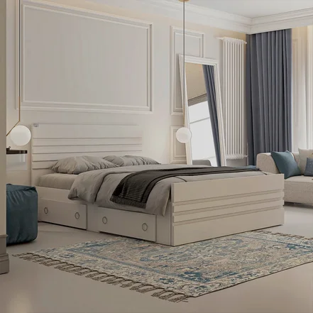 تخت خواب ملامینه دو نفره اعیان مدل FH860 سایز 160×200 سانتی متر