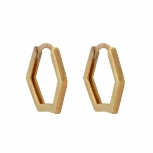 گوشواره طلا طرح پنج ضلعی کد FE118