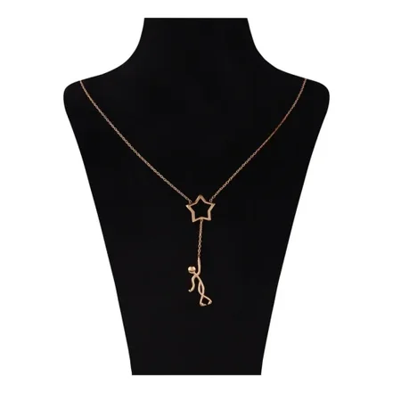 گردنبند طلا حلقه ای فلامینگو طرح ستاره آدمک کد wn1237