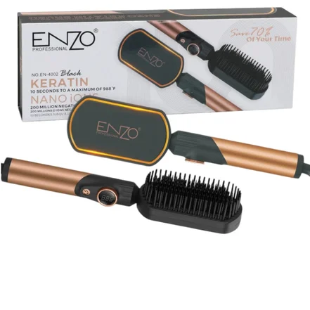 برس حرارتی حالت دهنده مو انزو پروفیشینال EN-4002 مشکی طلایی