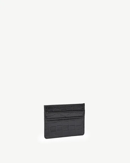 کیف کارت چرم طبیعی مشکی کروکودیل
