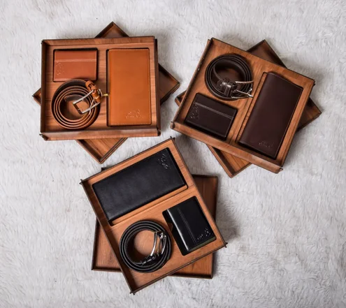 ست کیف پول، جاکارتی و کمربند جیبی چرم مردانه مدل فرنام