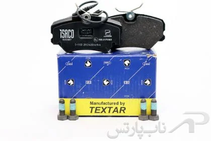 لنت ترمز جلو تکستار پژو 405 مدل کالیپر 54mm (کوچک) کد 1620100754 برند ایساکو