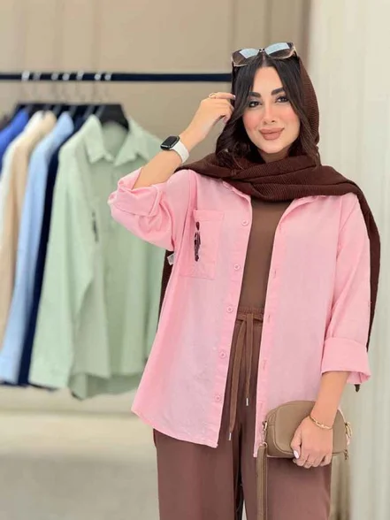 شومیز تک جیب تدی کد 6806