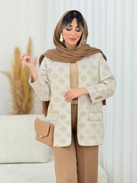 مانتو ژاکارد جیب نما کد 7778
