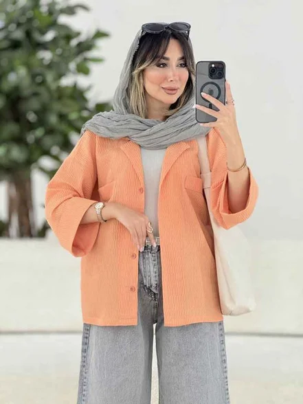 مانتو آستین پاکتی دل آرا کد 7911