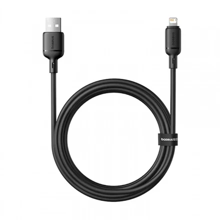 کابل شارژ سریع USB-A به Lightning بیسوس مدل Silky Series 2.4A طول 1m - مشکی