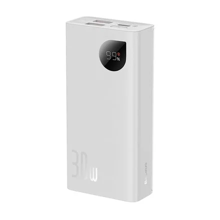 پاوربانک بیسوس مدل Adaman2 PPAD080002 ظرفیت 10000mAh توان 30W – سفید