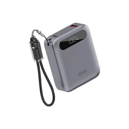 پاوربانک کیو سی وای مدل qcy PB10D ظرفیت 10000 میلی‌آمپرساعت 22.5 وات - خاکستری