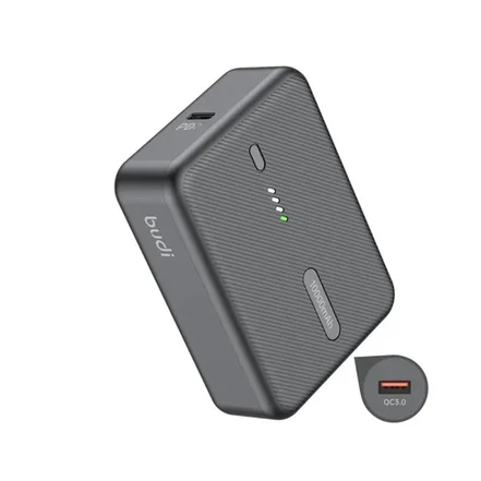 پاوربانک بودی 10000 میلی آمپر 20 وات مدل Budi PB097B - مشکی