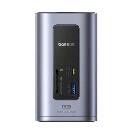 داک استیشن USB-C دوازده در یک پورت بیسوس مدل Nomos NU1 Air Win – خاکستری فضایی