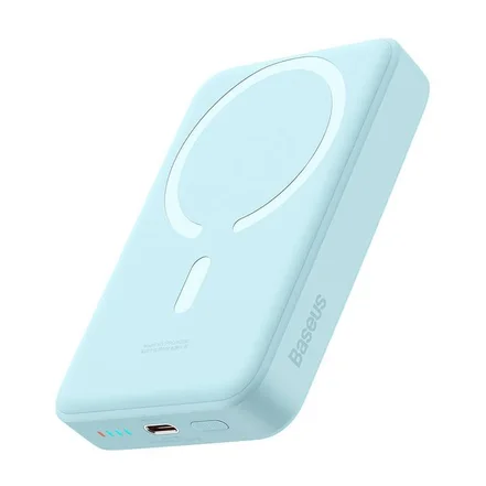پاوربانک مگنتی بیسوس مدل PPCX110203 ظرفیت 10000mAh همراه با کابل - آبی