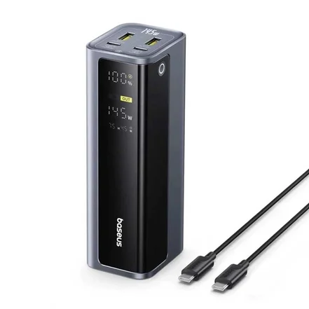 پاوربانک بیسوس مدل EnerGeek GP12 ظرفیت 20800mAh و توان 145W - خاکستری فضایی