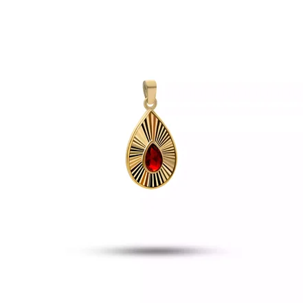 آویز طلا مارکیز تراش سنگ  قرمز