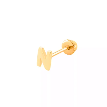 پیرسینگ طلا حرف N مینیمال