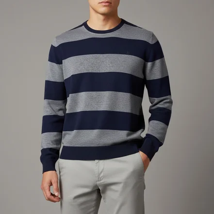 پلیور بافت راه‌راه دو رنگ مردانه