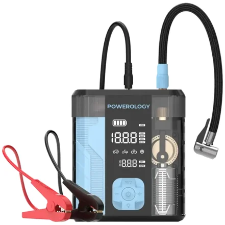جامپ استارتر و پمپ باد 3 در 1 پاورولوژی Powerology 3-In-1 Jump Starter & Tire Inflato