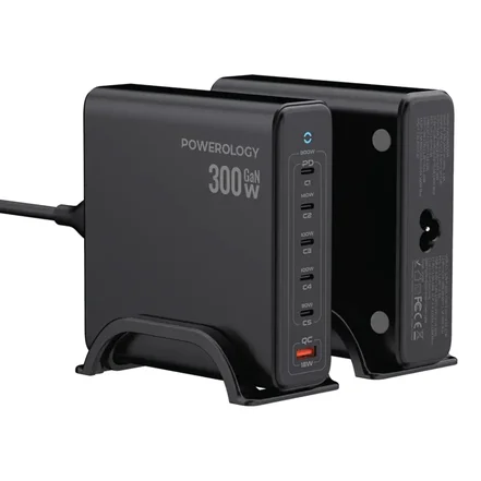 پاور بانک رو میزی پاورولوژی Powerology Volt-X GaN 300W Smart Desktop Charger