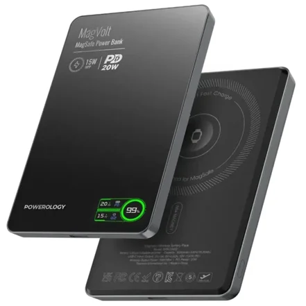 پاوربانک مغناطیسی 5000 میلی آمپری پاورولوژی Powerology MagVolt 5000mAh Magnetic Power Bank