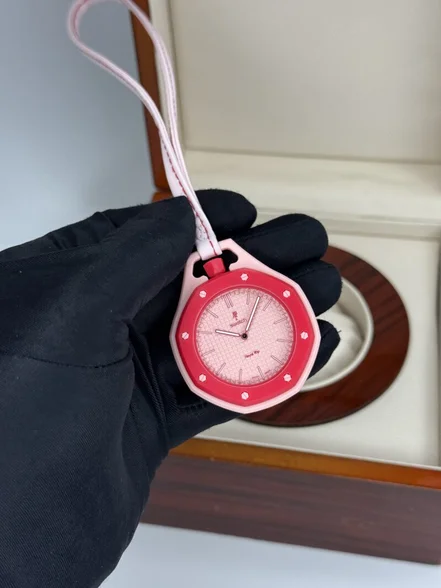 ساعت کپی AP Swatch مدل Royal Pop صورتی قاب قرمز
