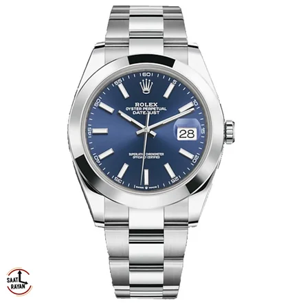 ساعت مچی رولکس مردانه مدل دی جاست سیلور صفحه سرمه ای ROLEX Date-Just