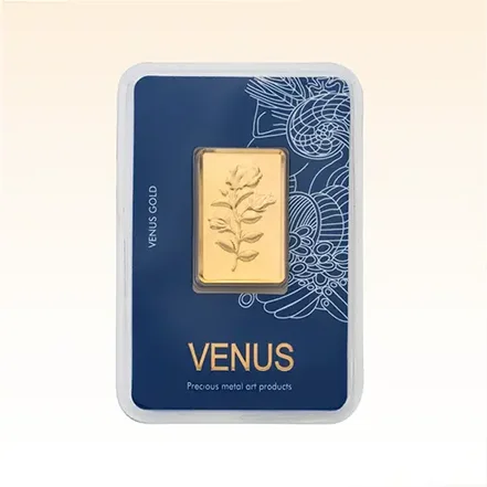 شمش طلای ۱۸ عیار ونوس (گل رز)