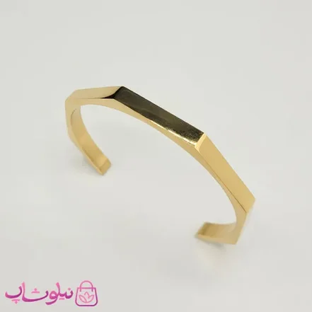 دستبند بنگل مردانه مدل سون طلایی رنگ کد 450