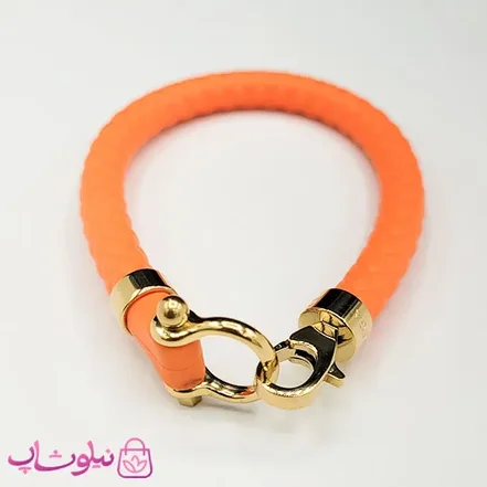 دستبند امگا رابر نارنجی با قفل طلایی سایز لارج کیفیت مستر کد 1100