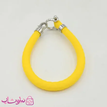 دستبند امگا رابر زرد مردانه زنانه با قفل نقره ای کیفیت مستر کد 1100