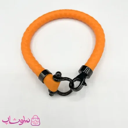 دستبند امگا رابر نارنجی با قفل مشکی کیفیت مستر کد 1100