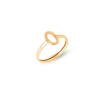 انگشتر طلا بیضی تو خالی شیاردار