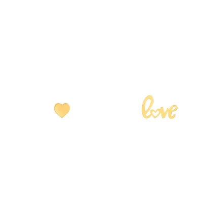 گوشواره طلا LOVE و قلب