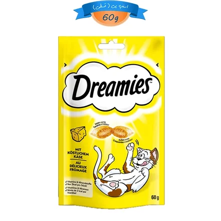 تشویقی گربه دریمز طعم پنیر وزن 60 گرم Dreamies