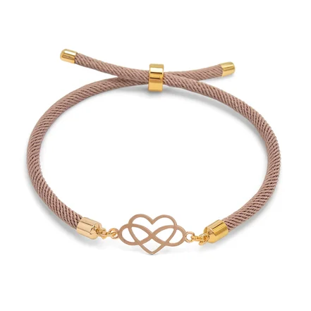 دستبند طلا ۱۸ عیار قلب و بی نهایت مدوپد