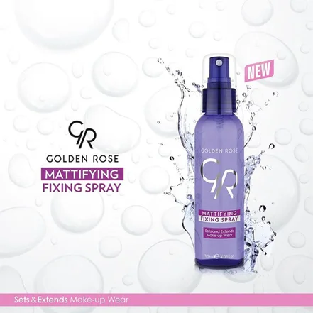 اسپری فیکساتور آرایش مات‌کننده گلدن رز مدل Mattifying Fixing Spray حجم 120 میلی‌لیتر