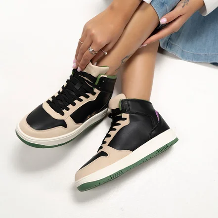 کتونی زنانه sh5048-BLACK/GREEN