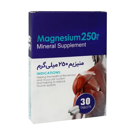 قرص منیزیم 250 میلی گرم اکسیر آفرین آریا 30 عدد