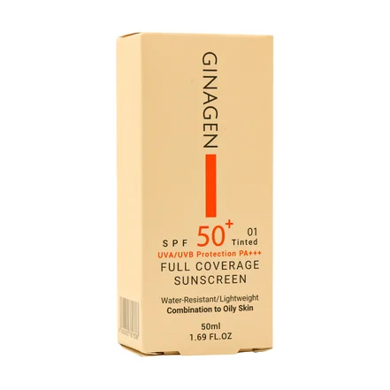 کرم ضد آفتاب رنگی پوست چرب SPF50 ژیناژن 50 میلی لیتر