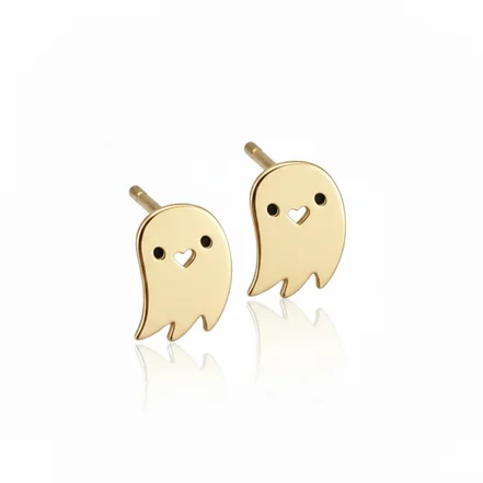 گوشواه طلا 18 عیار میخی طرح روح مینیمال کد 64|1192