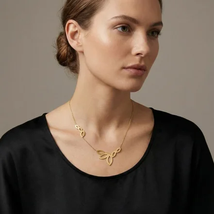گردنبند طلا 18عیار زنانه طرح گلبرگ کد N039310